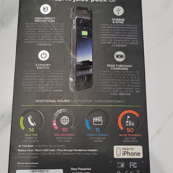 Mophie Juice Pack Air 100% -  iPhone 6/6s battery case OPEN BOX NEW - Picture 9 of 10